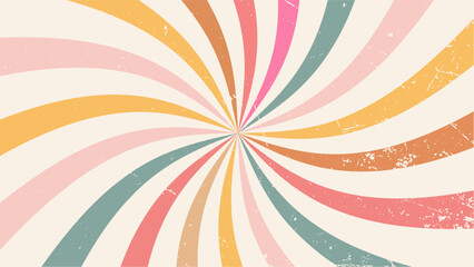 Vintage Texture Background A vibrant, spiraling pattern featuring pastel colors, creating a dynamic and retro visual effect. decor element vector