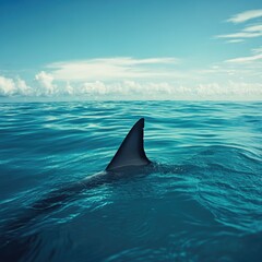 Obraz premium Shark Surfacing in Ocean