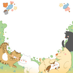 猫　犬　ネコ　フレーム