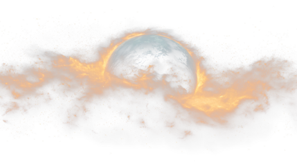 a planet in the sky with a lot of orange and yellow clouds