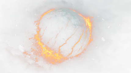 a large explosion of lava and debris