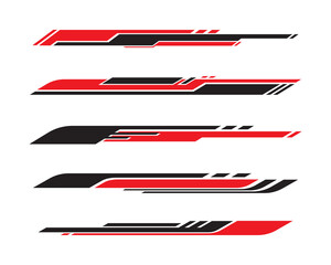 Side car body vector stripes decal. Vehicle vector decal stripes for the both parts