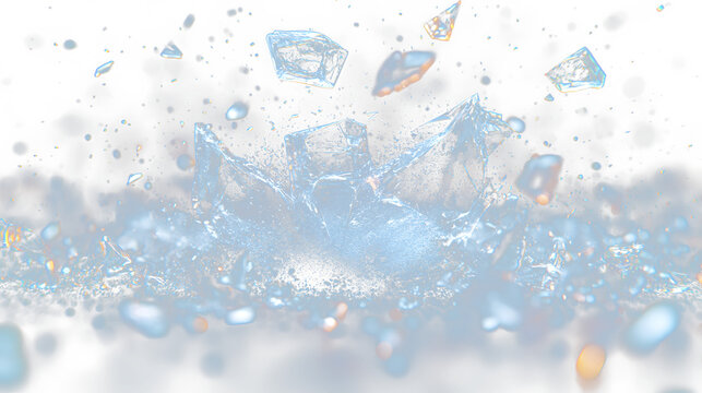 a bunch of ice crystals floating in the air