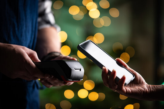 Wireless Payment Process With Smartphone To Waiter