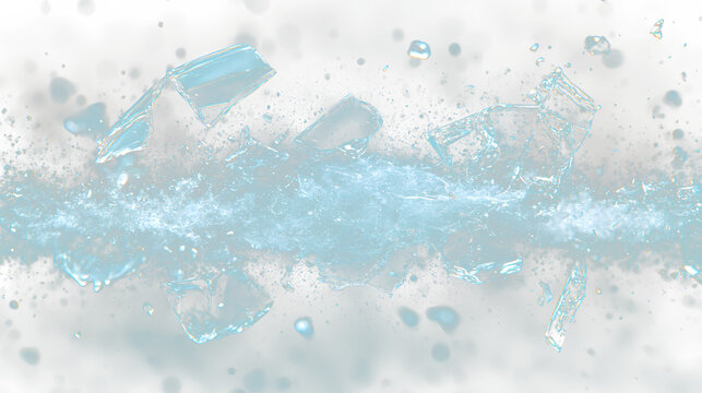 a bunch of ice cubes floating in the air