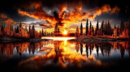 Obraz premium Mixed Perspectives Forest Dawn