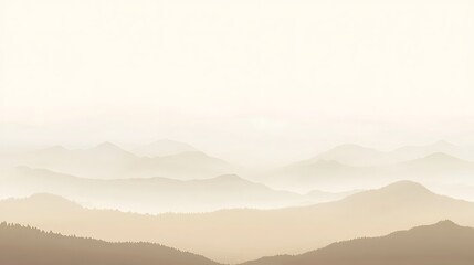 Misty Mountains Soft Hues Serene Landscape