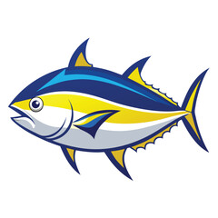 Obraz premium A tuna yellowfin bluefin albacore fish illustration vector design