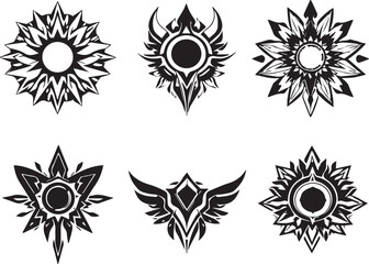 A set of futuristic items. Hand drawn vector illustration