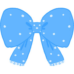 Blue Ribbon Bow Cute Coquette
