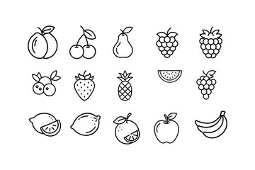 A set of fruit icons