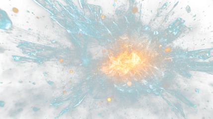 a exploding explosion of white and orange