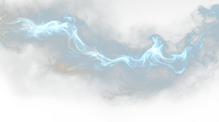a white smoke swirl on a black background