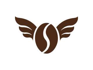 Coffee beans logo. Isolated coffee beans on white background , simple coffee bean logo design .