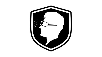 eye protection symbol , black isolated silhouette