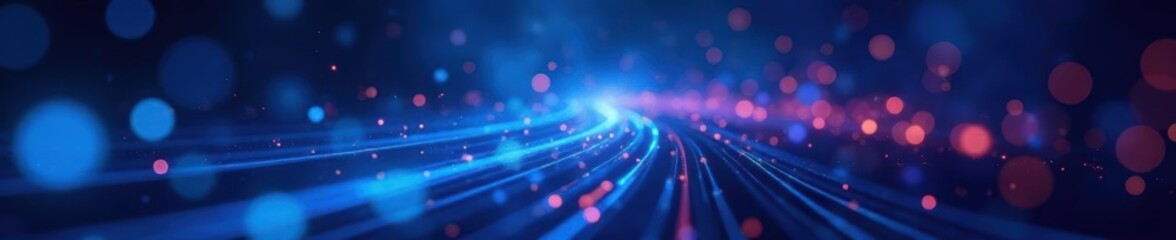 Blurred blue light trails, cosmic effect, sharp focus points,  space,  graphic background,  abstract