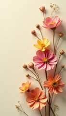 Dried flowers showcasing their unique texture and shape, flowers, beige, natural