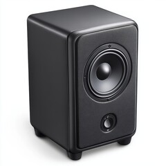 Fototapeta premium A high-quality music speaker, isolated on a white background, with a clean cut-out design, showcasing modern audio technology and sleek design.