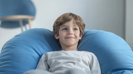 Fototapeta premium Autism research on improving sensory processing with deep pressure therapy. Featuring calm and soothing