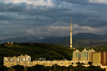 Naklejka premium Almaty, Kazakhstan's largest metropolis, is set in the foothills of the Trans-Ili Alatau mountains.
