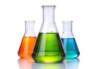 chemistry lab glass isolated on a white background