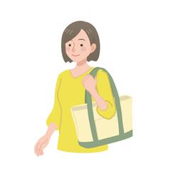 バッグを持つ女性