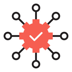 Cybersecurity Network and Data Protection Icon. Secure Connection, Digital Verification, and Information Security.