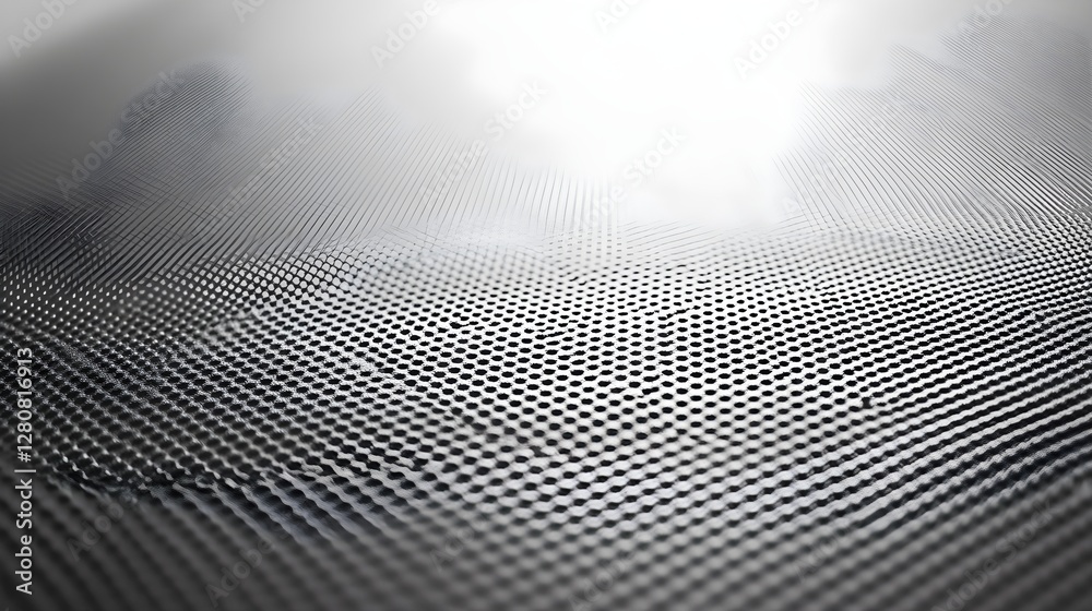 Wall mural monochrome close-up of a metallic grid pattern with small holes, creating a textured and abstract ba