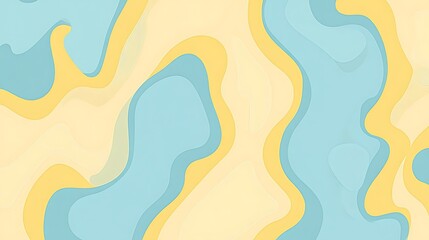 Abstract Blue and Yellow Wave Pattern Design
