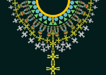 Ethnic collar pattern,unisex style,necklace design.