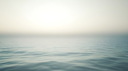 Obraz premium Serene Waters Under a Misty Sky