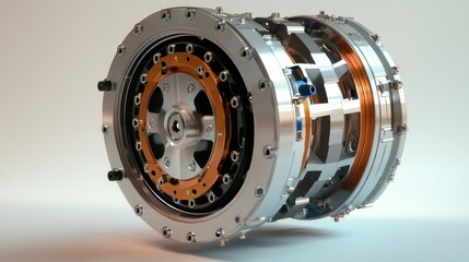 Close-up view of a high-tech mechanical component showcasing intricate design and engineering (1)