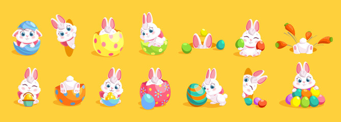 Easter rabbit, easter Bunny. Vector illustration.