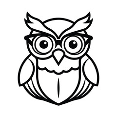 Wise Owl Professor Cartoon Illustration, Glasses, Education, Knowledge, Wisdom