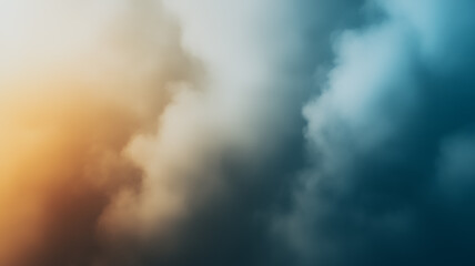 Fototapeta premium Layered clouds in a gradient sky with warm and cool tones