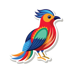 Fototapeta premium Bird sticker colorful image with a white background (38