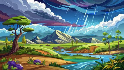 Cloud images with rain clouds and storm clouds in the landscape