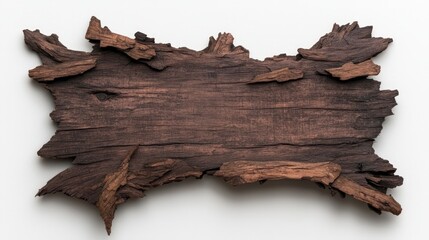 Rustic Brown Wooden Signboard  Weathered Texture  Blank Space  Natural Wood  Irregular Sha