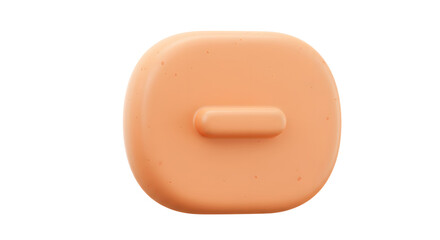 Minus Sign with 3D Rendering and Peach Color on White Background