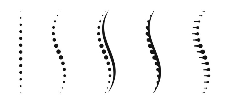 Spinal cord vector icons. Spine icon set. Simple set of spine vector icons. Vector spine icons
