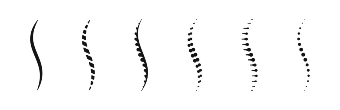 Spine icon set. Spinal cord vector icons. Simple set of spine vector icons.