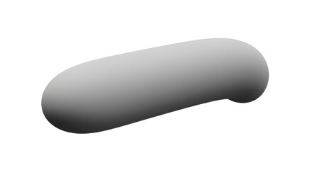 Gray Rounded Shape Simple Graphic Design Element on White Background