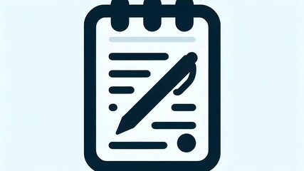 Fototapeta premium abstract notepad app icon in white background 