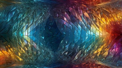 Fototapeta premium Mesmerizing Abstract Background with Geometric Facets and Rainbow Colors