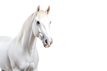 Obraz premium White horse head portrait isolated on white background