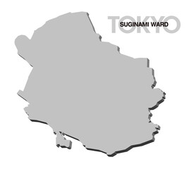 東京都杉並区の3D地図