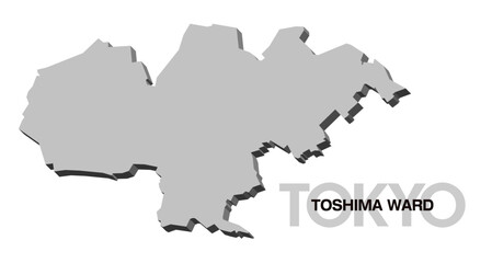 東京都豊島区の3D地図