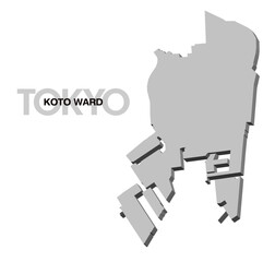 東京都江東区の3D地図