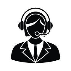 Customer Support Representative Headset Service Helpline Assistance Operator Communication Icon
