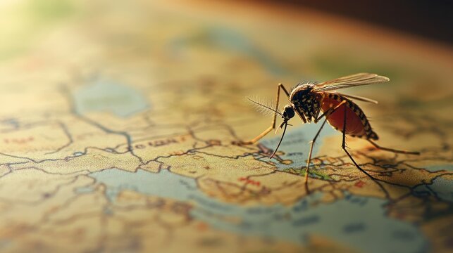 Mosquito on world map. (1)